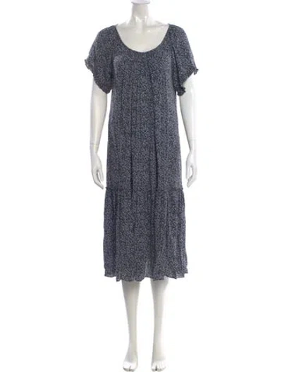 Pre-owned Hatch Floral Print Midi Length Dress In Black