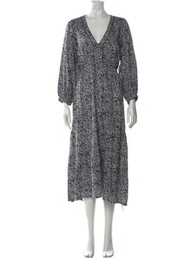 Pre-owned Hatch Floral Print Midi Length Dress In Black