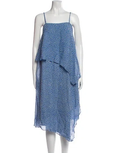Pre-owned Hatch Floral Print Midi Length Dress In Blue