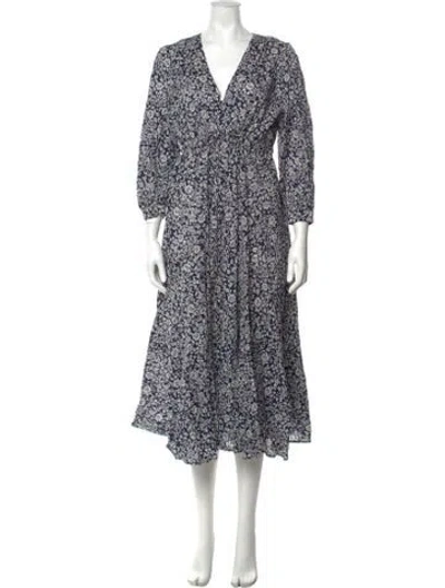 Pre-owned Hatch Floral Print Midi Length Dress In Blue