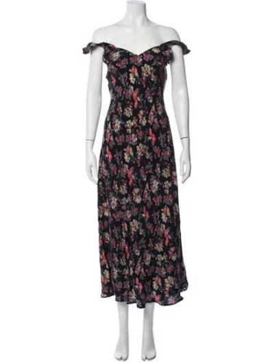 Pre-owned Hatch Floral Print Midi Length Dress In Blue