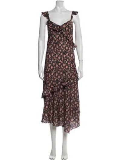 Pre-owned Hatch Floral Print Midi Length Dress In Multi
