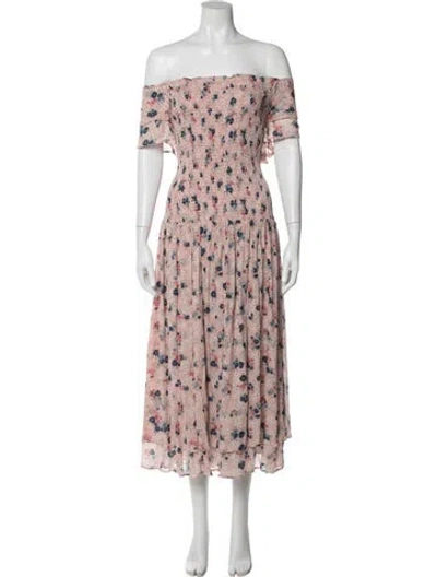 Pre-owned Hatch Floral Print Midi Length Dress In Pink