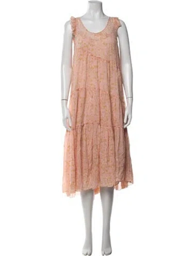 Pre-owned Hatch Floral Print Midi Length Dress In Pink