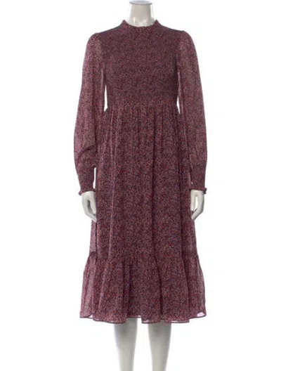 Pre-owned Hatch Floral Print Midi Length Dress In Pink