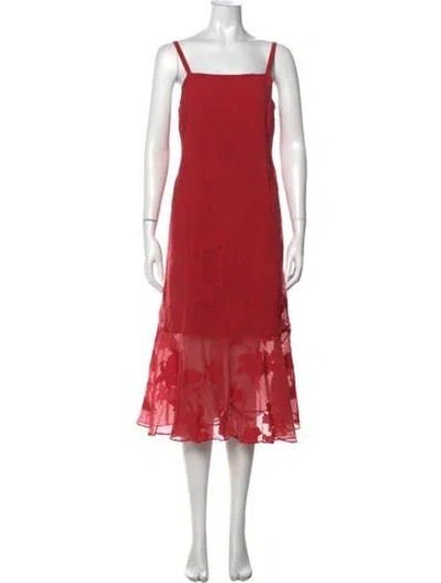 Pre-owned Hatch Floral Print Midi Length Dress In Red