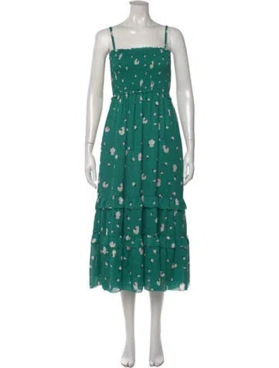 Pre-owned Hatch Floral Print Midi Length Dress W/ Tags In Green