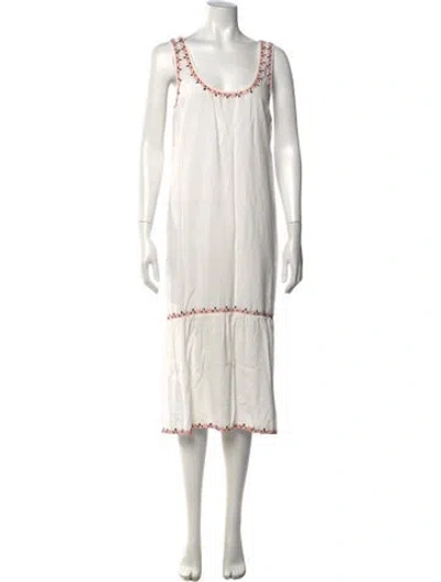 Pre-owned Hatch Floral Print Midi Length Dress In White