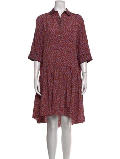 Pre-owned Hatch Floral Print Mini Dress In Blue