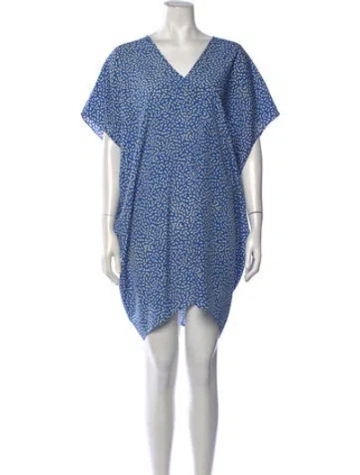 Pre-owned Hatch Floral Print Mini Dress In Blue