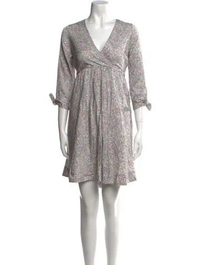 Pre-owned Hatch Floral Print Mini Dress In Neutral