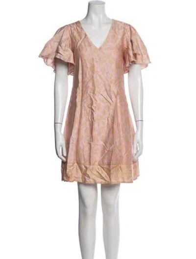 Pre-owned Hatch Floral Print Mini Dress In Pink