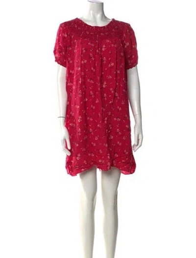 Pre-owned Hatch Floral Print Mini Dress In Pink