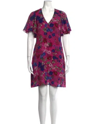 Pre-owned Hatch Floral Print Mini Dress In Purple