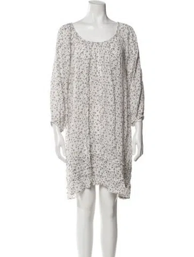 Pre-owned Hatch Floral Print Mini Dress In White