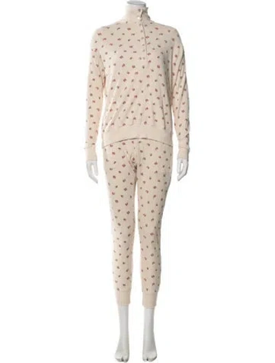 Pre-owned Hatch Floral Print Pant Set In Neutrals