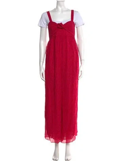 Pre-owned Hatch Floral Print Square Neckline Jumpsuit In Pink
