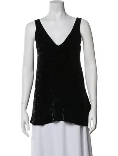 Pre-owned Hatch Floral Print V-neck Top In Black