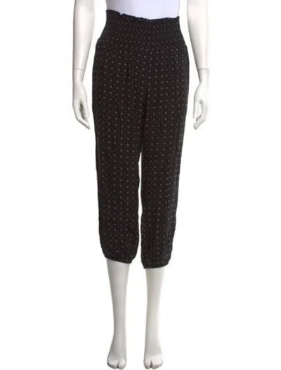 Pre-owned Hatch Floral Print Wide Leg Pants In Black