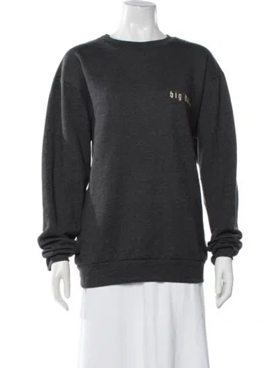 Pre-owned Hatch Graphic Print Crew Neck Sweater In Gray