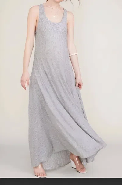 Hatch Gwen Maternity Maxi Dress In White And Charcoal Striped In Gray