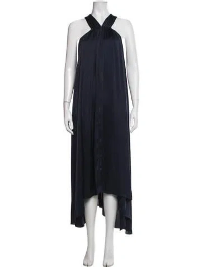 Pre-owned Hatch Halterneck Long Dress In Blue