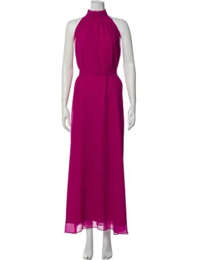 Pre-owned Hatch Halterneck Long Dress In Purple