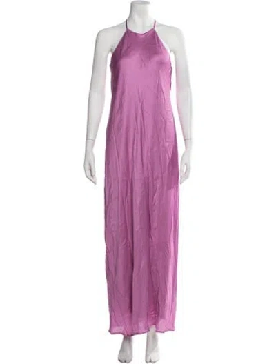 Pre-owned Hatch Halterneck Long Dress W/ Tags In Purple
