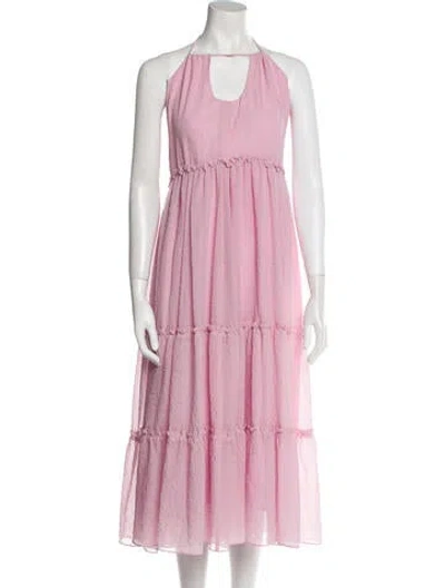 Pre-owned Hatch Halterneck Midi Length Dress In Pink