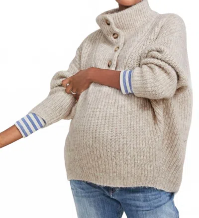Hatch Jo Maternity Turtle Neck Sweater In Oat In Multi