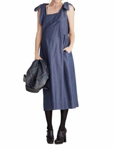 Hatch Kate Bowtie Maternity Dress In Indigo Blue In Multi