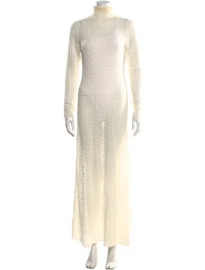 Pre-owned Hatch Lace Pattern Long Dress In Neutrals