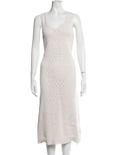 Pre-owned Hatch Lace Pattern Midi Length Dress In Neutrals