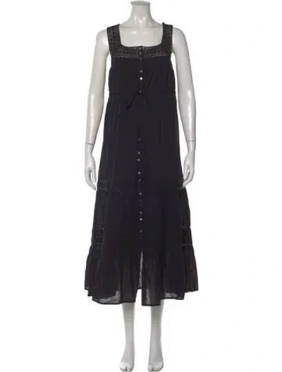 Pre-owned Hatch Lace Pattern Midi Length Dress W/ Tags In Black