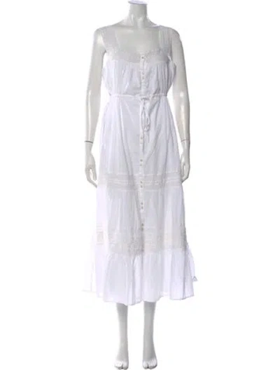 Pre-owned Hatch Lace Pattern Midi Length Dress In White