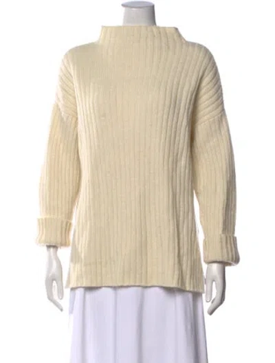 Pre-owned Hatch Lambswool Mock Neck Sweater In Neutral