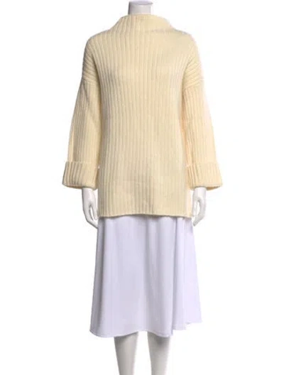Pre-owned Hatch Lambswool Mock Neck Sweater W/ Tags In Neutral