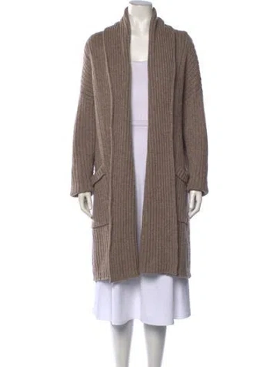 Pre-owned Hatch Lambswool Open Front Sweater In Neutrals