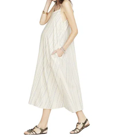 Hatch Liliana Maternity Dress In Ivory Striped In White