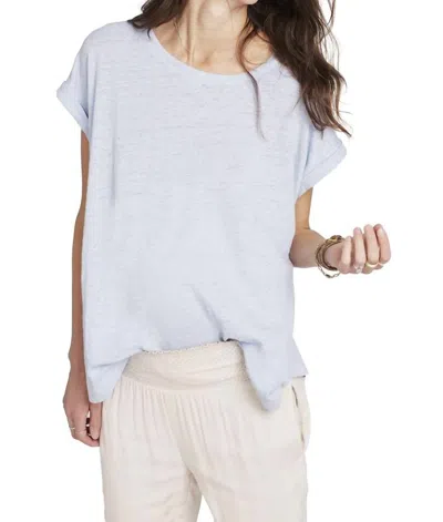 Hatch Linen Circle Short Sleeve Tee In Cloud Blue