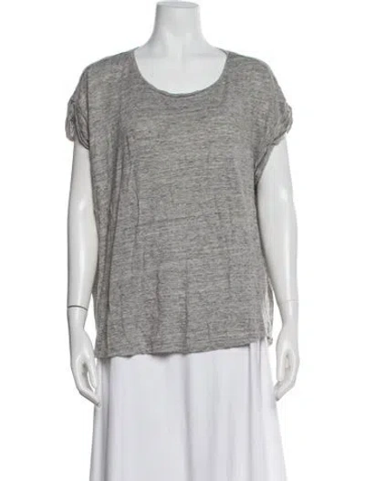 Pre-owned Hatch Linen Crew Neck T-shirt In Gray