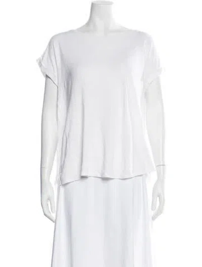 Pre-owned Hatch Linen Crew Neck T-shirt In White