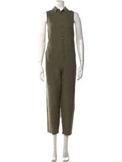 Pre-owned Hatch Linen Jumpsuit In Green