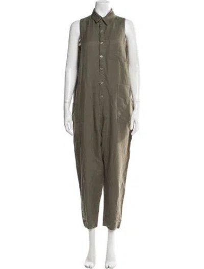 Pre-owned Hatch Linen Jumpsuit In Green