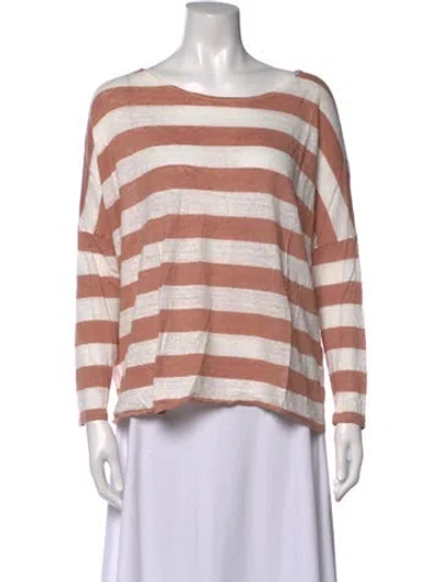 Pre-owned Hatch Linen Striped Top In Neutrals