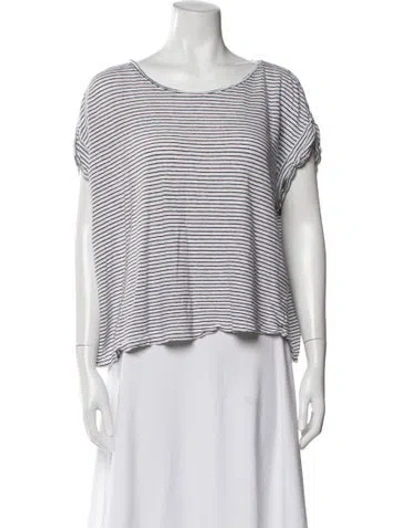 Pre-owned Hatch Linen Striped T-shirt In White