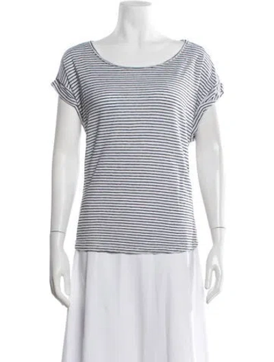 Pre-owned Hatch Linen Striped T-shirt In White