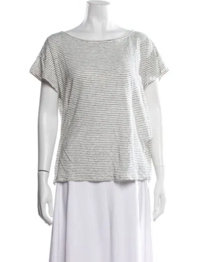 Pre-owned Hatch Linen Striped T-shirt In White