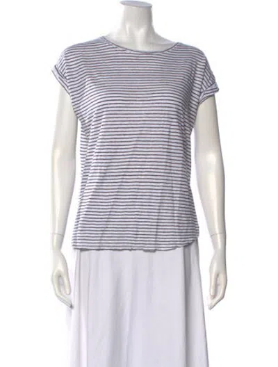Pre-owned Hatch Linen Striped T-shirt In White