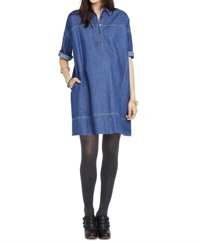 Hatch Lizzie Maternity Dress In Denim In Multi